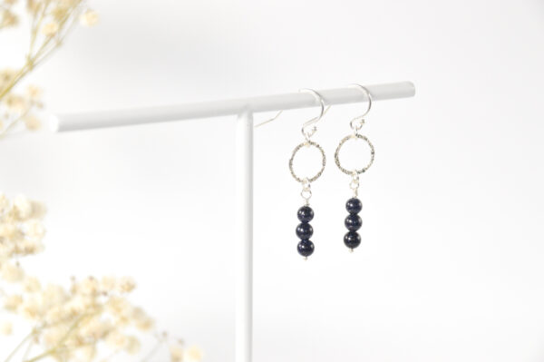 Blauwe Goudsteen oorbellen hangertjes