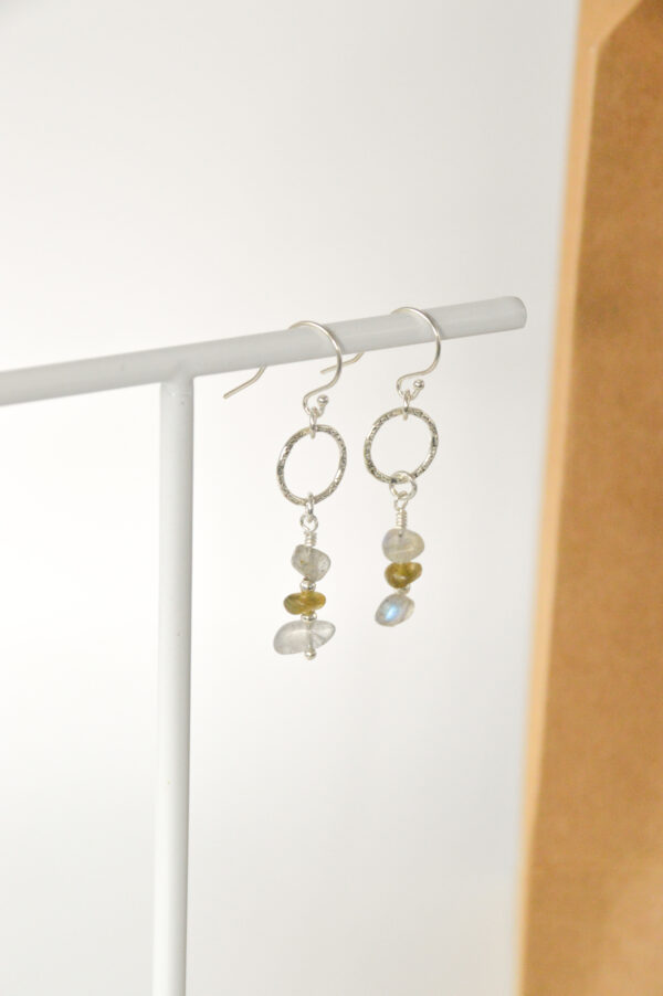 Labradoriet oorbellen hangertjes