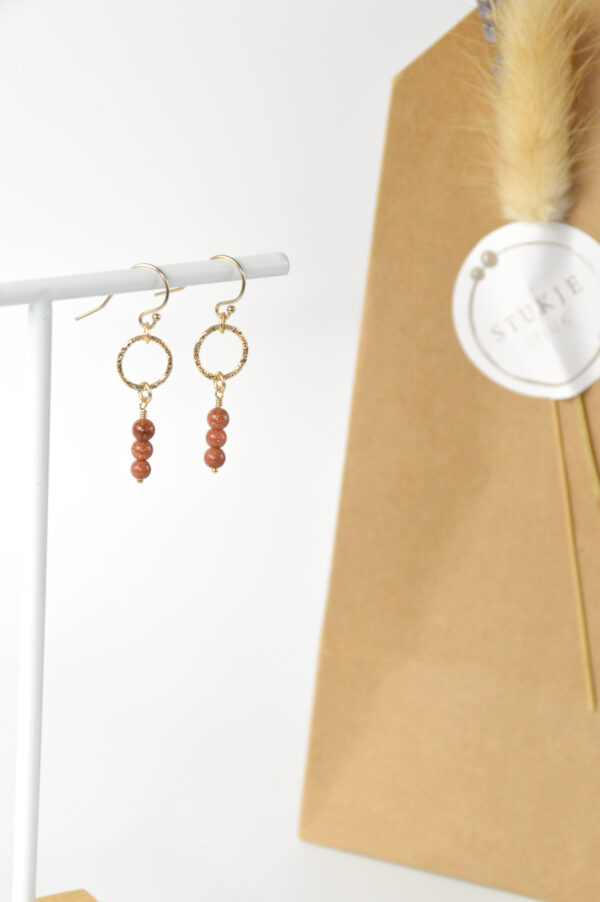 Goudsteen oorbellen hangertjes