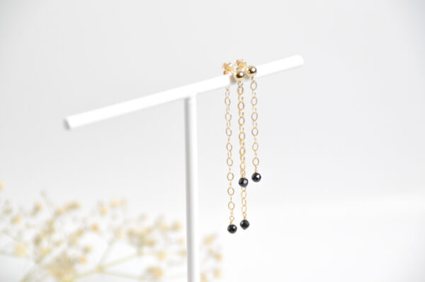 Zwarte Spinel oorbellen knopjes
